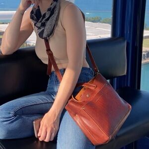Portland Leather Rich Brown Crossbody Bag
